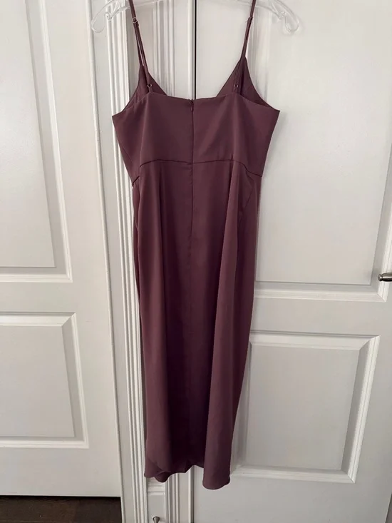 Lulu's Mauve Spaghetti-Strap Tulip Midi Dress Size M - Picture 7 of 7